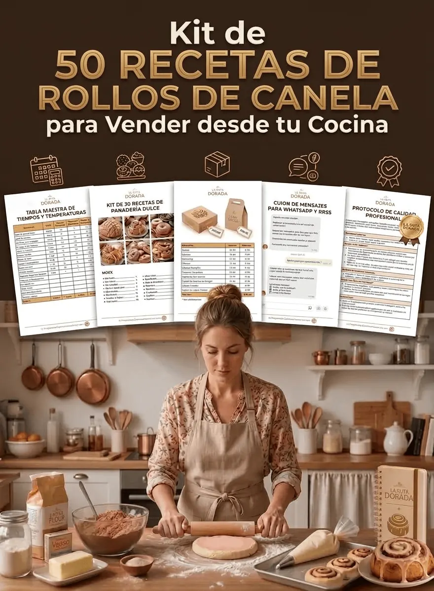 Kit de 50 recetas de rollos de canela con sus 5 bonos